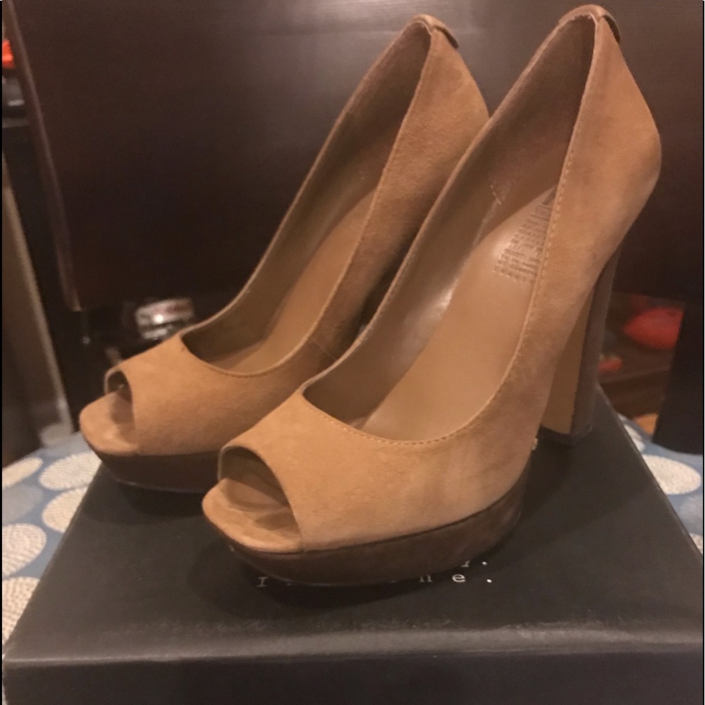 MRKT Platform Suede Heels